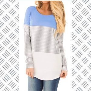 Long sleeve color block shirt NWOT